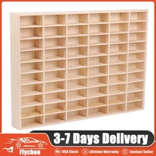 60 Grids Hot Wheels Diecast Wooden Display Storage Cabinet 1/64 Car Matchbox US