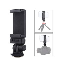 1/4-inch Tripod Cold Shoe Mount Holder with Phone Clip For DSLR Camera Accessory
