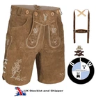 Lederhosen leather German shorts Oktoberfest mens shorts plus matching suspender