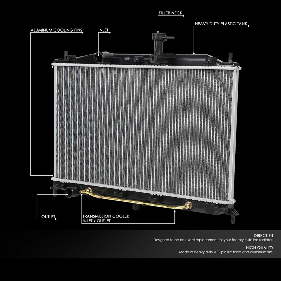 ДЛЯ 06-12 DODGE POSITION/HYUNDAI АКЦЕНТ НА АЛЮМИНИЕВЫЙ СЕРДЕЧНИК OE РАДИАТОР DPI-2896 - Изображение 2 из 4