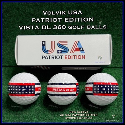 Volvik USA Patriot Edition VISTA 3 DL 360 STRIPE Golf Balls NEW SLEEVE (3 Balls)