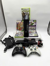 Xbox 360 S Slim 250GB Kinect 2 Controllers 5 Games Tested Working Bundle