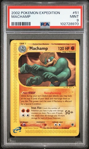 2002 Pokemon e-Series Expedition Base Set 51/165 Machamp PSA 9