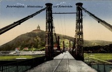 Ak Porta Westfalica an der Weser, Kettenbrücke, Wittekindsberg,... - 4749593