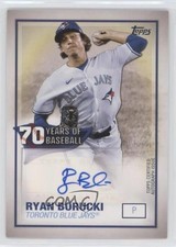 2021 Topps 70 Years of Baseball Auto Series 2 Ryan Borucki #70YA-BOR Auto h3a