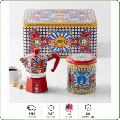Bialetti x Dolce & Gabbana Carretto 3-Cup Moka Express & Coffee Gift Set