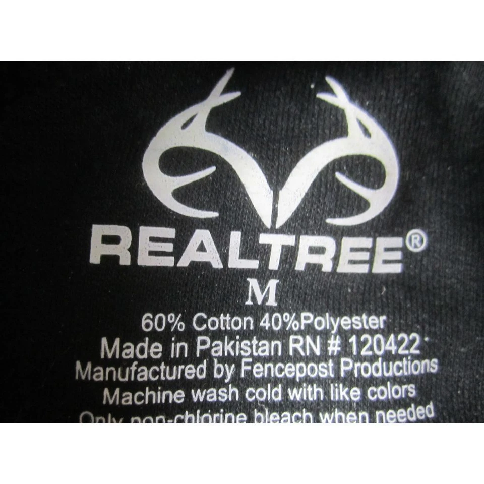 Realtree Sweatshirt Womens Medium Black Pink Logo Pullover Fleece Hoodie - Image 3 of 4