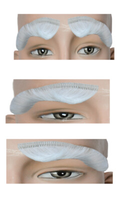 Lacey Wigs Santa Eyebrows Machine Made, White