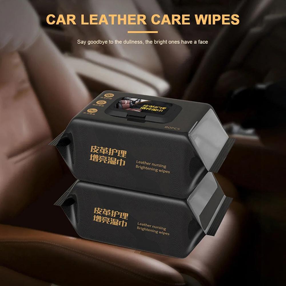 80PCS/bag Leather Cleaning Wipes for Sofas Car Seats Furniture