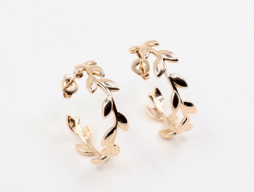 Tiffany & Co Paloma Picasso Olivenblatt Creolen 18K Roségold ohne Diamant