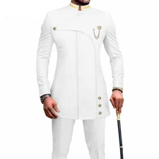 Men African Suits Dashiki Jacket and Pants 2 Piece Set Formal Outfits