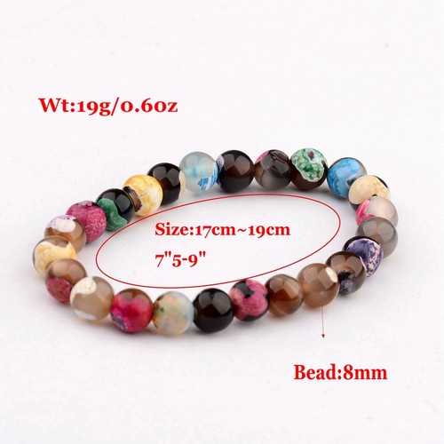 7 Chakra 8MM Natural Lava Stone Colorful Reiki Beads Fashion Charm Bracelets - Picture 26 of 96