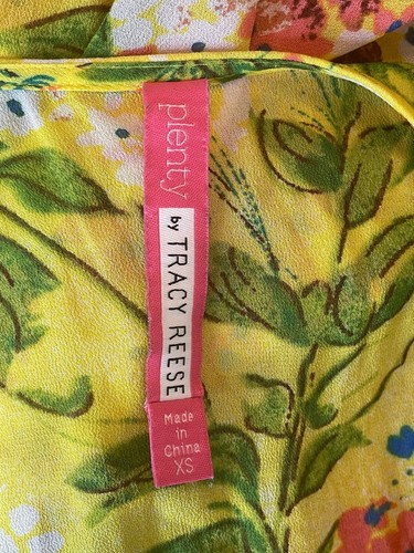Plenty by Tracy Reese Maxi Dress Size XS Yellow Floral Garden Party 