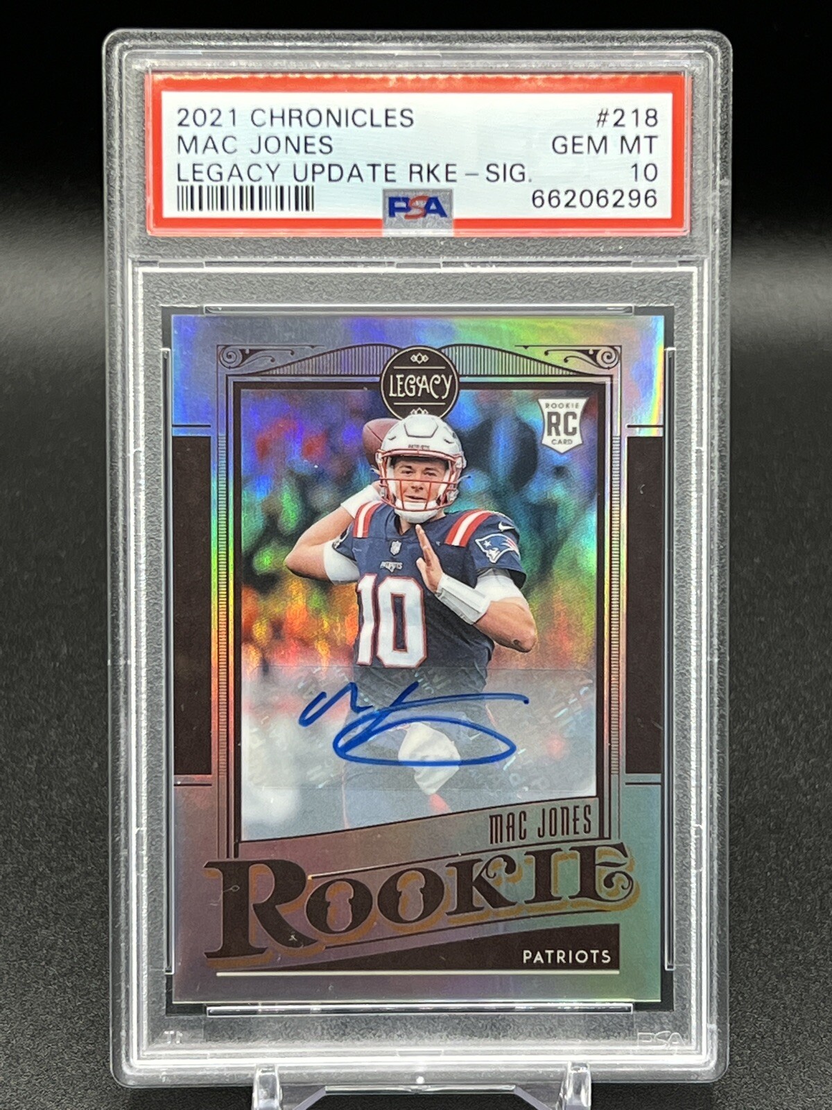 Mac Jones Panini Chronicles Legacy Update Rookies #218 Signature