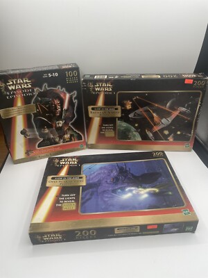 Lot of 3 Vintage 1999 Sealed STAR WARS Episode 1 Puzzles