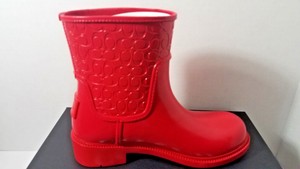 red coach rain boots