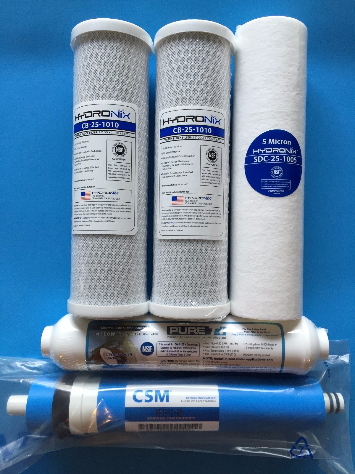 GREAT TAHOE GTS-550-USA RO 5 STAGE ANNUAL REPLACEMENT FILTER PACK 35 GPD