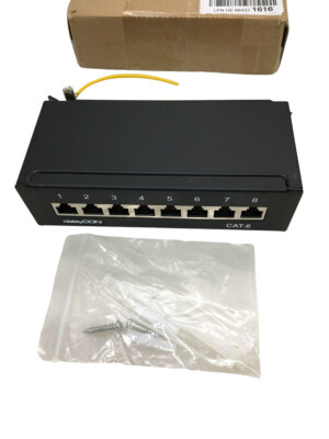 deleyCON CAT6 8-Port Patchpanel - Schwarz
