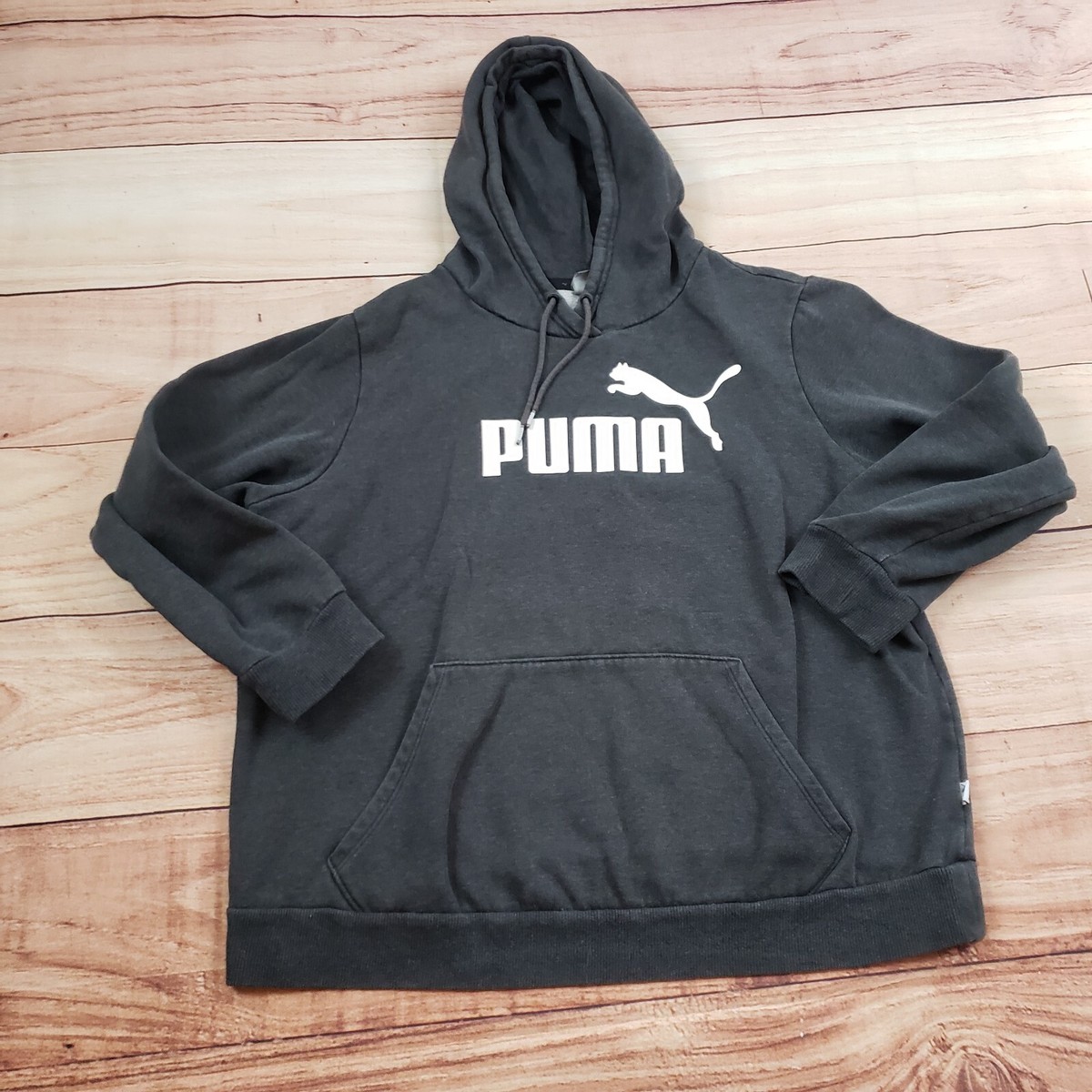 Puma Sweater Womens 1X Gray White Outdoors Sweatshirt Hoodie