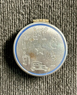 Vintage Bourjois EVENING IN PARIS Rouge Compact With Mirror ~ Star & Drawings