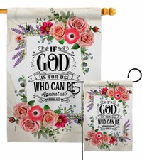 If God Is For Us Garden Flag Religious Bible Verses Decorative Yard House Banner