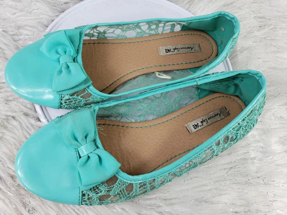 Zapatos planos sin cordones AMERICAN EAGLE para mujer azul agua talla 4 Foto 4 de 4