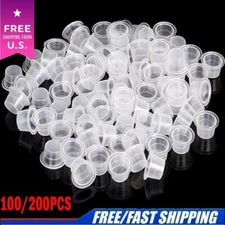 100,200 PCS Small & Large Plastic Tattoo Ink Cup Pigment Cups with Holder Caps