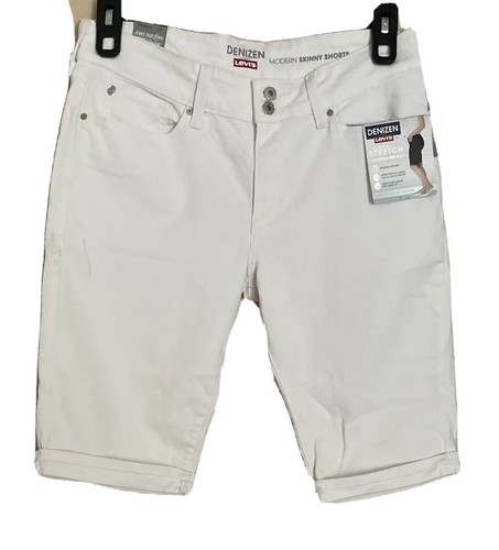 Modern Skinny Shorts Cuffed White 
