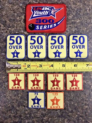 Lot of 11 USBC United States Bowling Congress Youth Patches 300 Series - Afbeelding 7 van 8