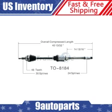 Fits 2004-2008 2009 2010 Toyota Sienna 2WD Front Right Passenger CV Axle Shaft