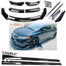 Front Bumper Spoiler Body Kit Side Skirtstrut Rods For Honda Civic 2006-2022