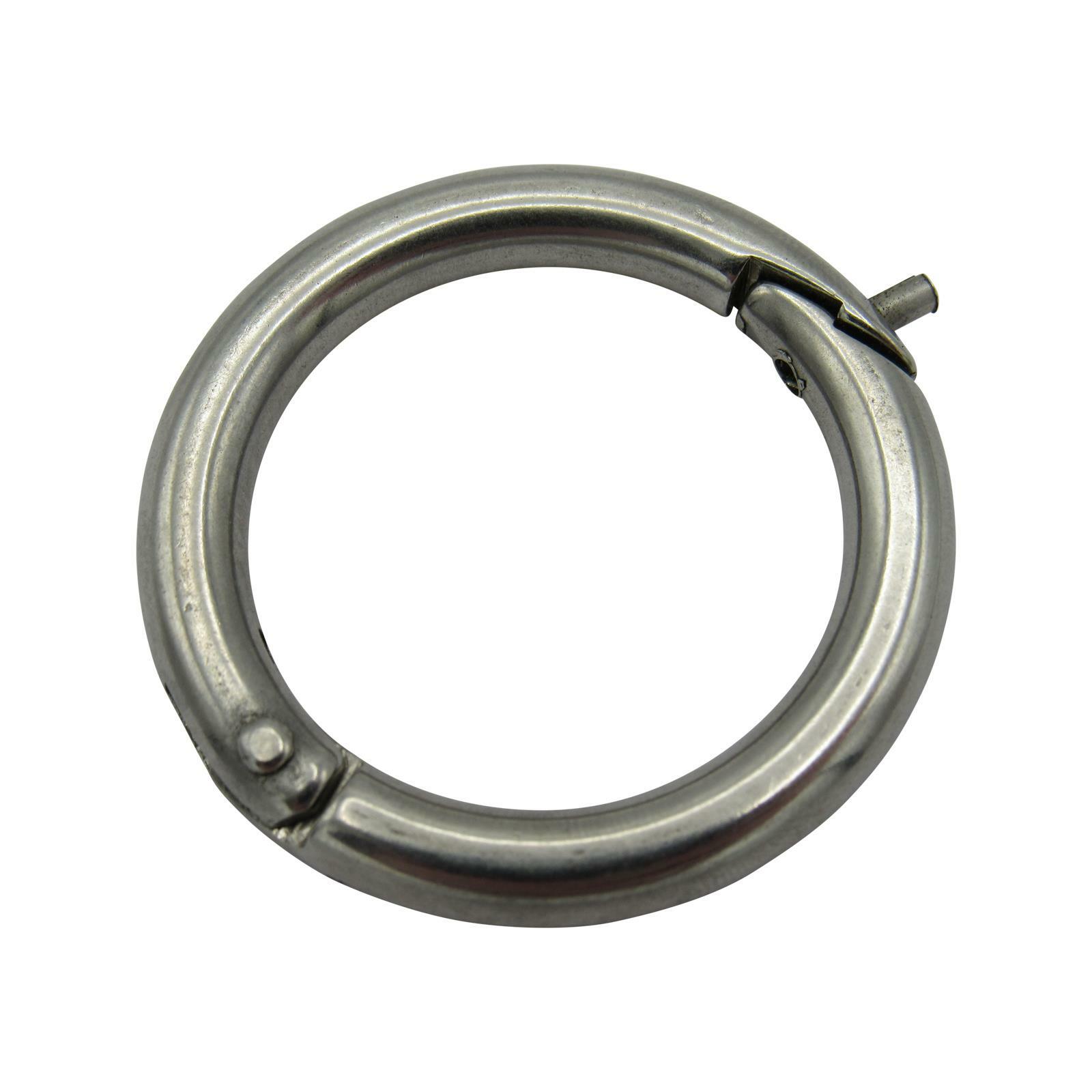 Stainless Steel Split Ring with Clip & Pin 6MM x 30MM (O Round Ring Attach Key)