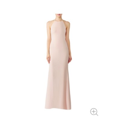 blush halter wedding dress A-Line Halter Backless Light Pink Chiffon Beach Wedding Dress with App trendtydresses