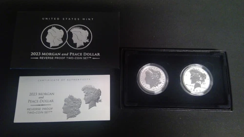 2023 US Mint Morgan & Peace Silver Dollar Reverse Proof 2-Coin Set