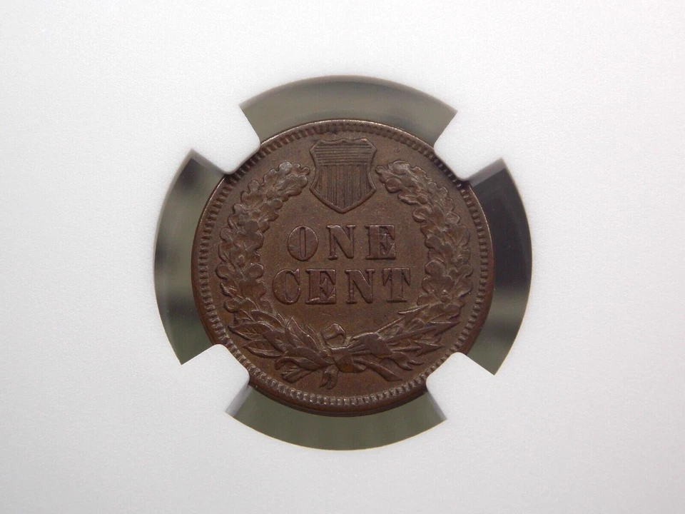 1876 Indian Head Cent Penny 1c NGC AU50 BN #032 About Uncirculated ECC&C, Inc. - Image 2 of 4