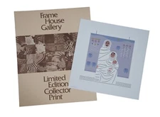 Edie Harper Birth of Jesus Christ Nativity Family Portrait Signed Serigraph 15"