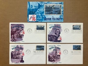 1973 8c Boston Tea Party 1480-83 Fleetwood First Day Cover Master Set of (5)
