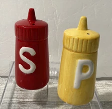 Vandor Vintage or Retro Salt and Pepper Set - Ketchup and Mustard