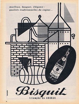 ADVERTISEMENT ADVERTISING 114 1956 BISQUIT triumph of cognac by Guy Georget