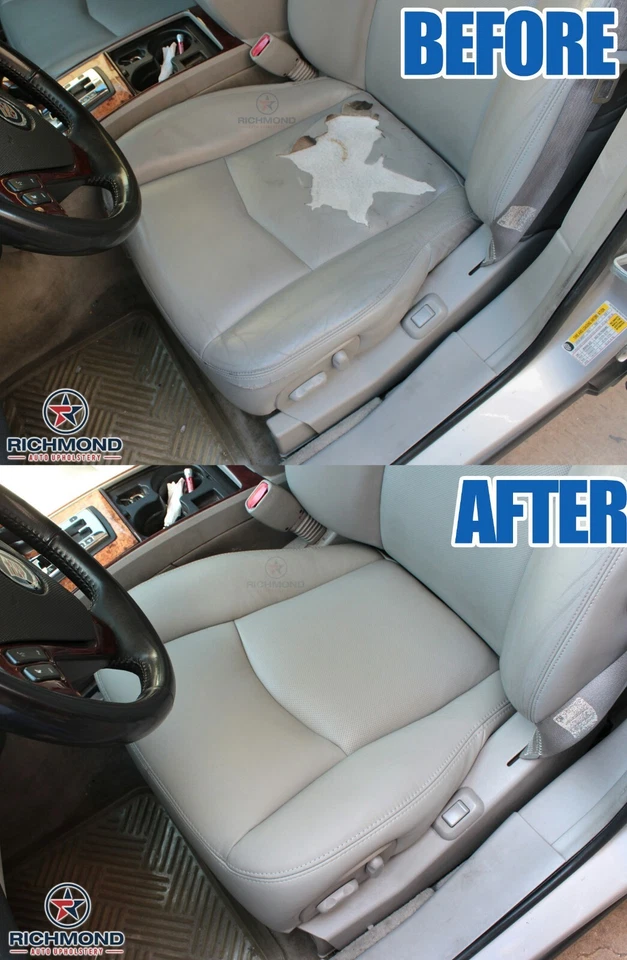 Cadillac STS 2005-2011 - Cubierta de asiento de cuero inferior del lado del conductor gris - refrigerada por aire acondicionado Foto 3 de 4