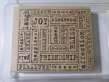 Stampin Up Word By Word 2006 Wood Mounted Rubber