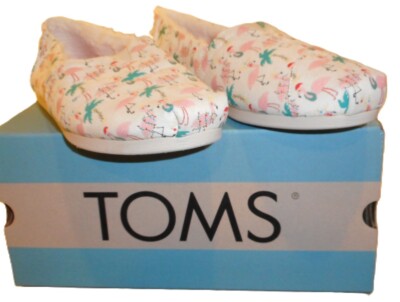 Toms Holiday Flamingo Glow In The Dark, Faux Fur Lined Womens 10 NIB