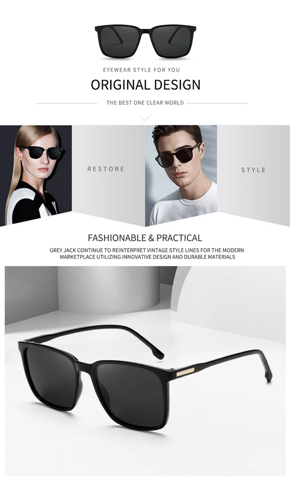 GERY JACK Unisex Fashion Retro Polarized Glasses Sunshade Sunglasses GJ23008 - Image 2 of 4