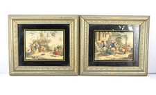 Vintage 1930s 8" Two Bartolozzi Engraving Painting Original Frames *Condition