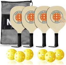 N1Fit Pickleball Paddle Set, 6 Pickleballs and Carry Bag - Bundle
