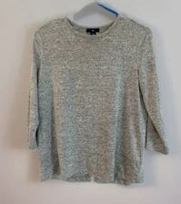 Gap Gray Knit Crossover Back Shirt Top Size XS