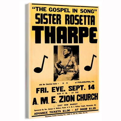 1962 Sister Rosetta Tharpe Electric Guitar Movie Poster or Canvas