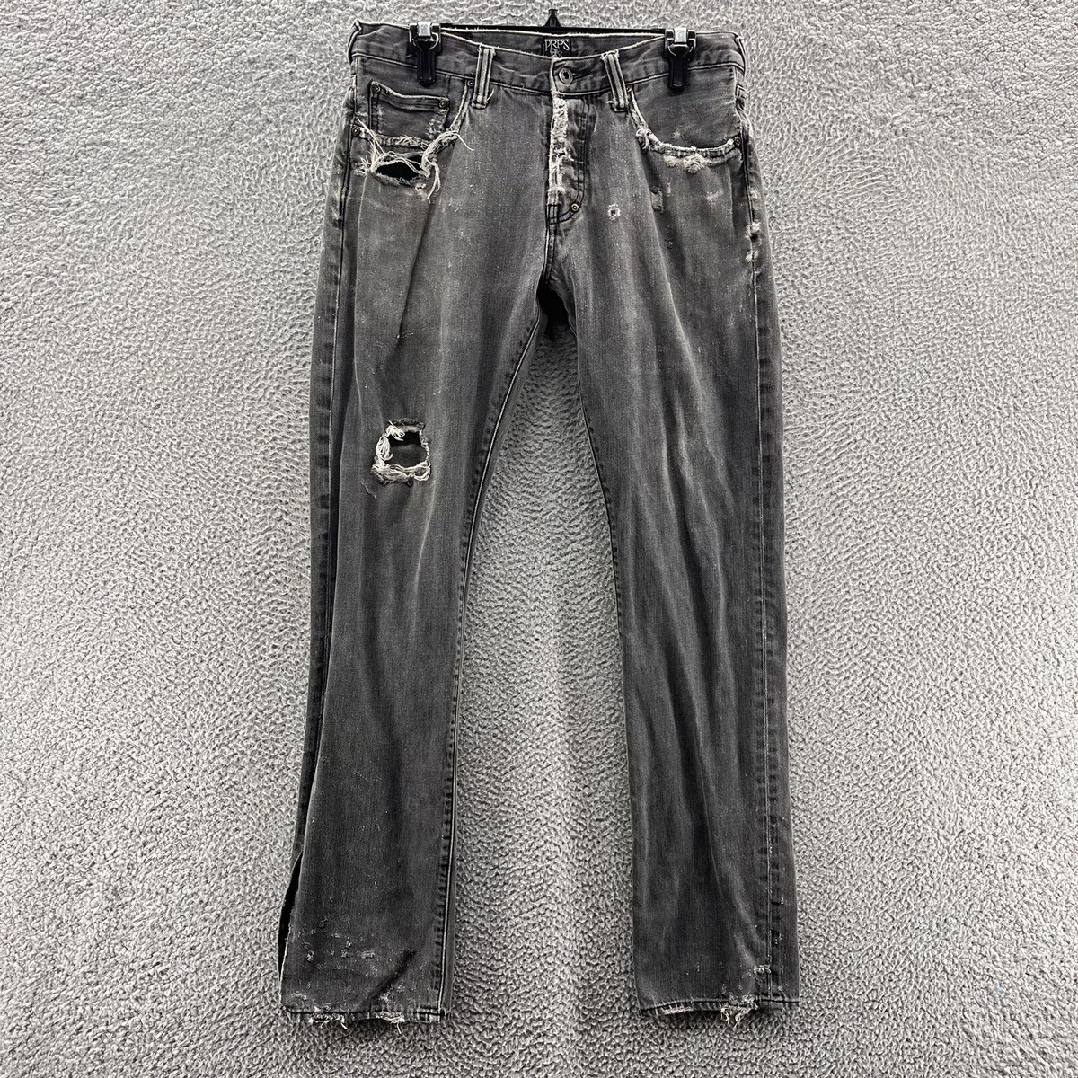 PRPS Jeans Men 33x32 Gray Demon Button Fly Straight Punk Grunge