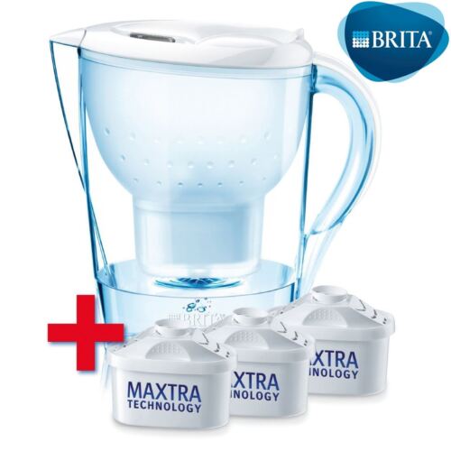 BRITA Marella Water Filter Jug White + 3 Month Starter Pack, 3 Maxtra Cartridges - Picture 1 of 5