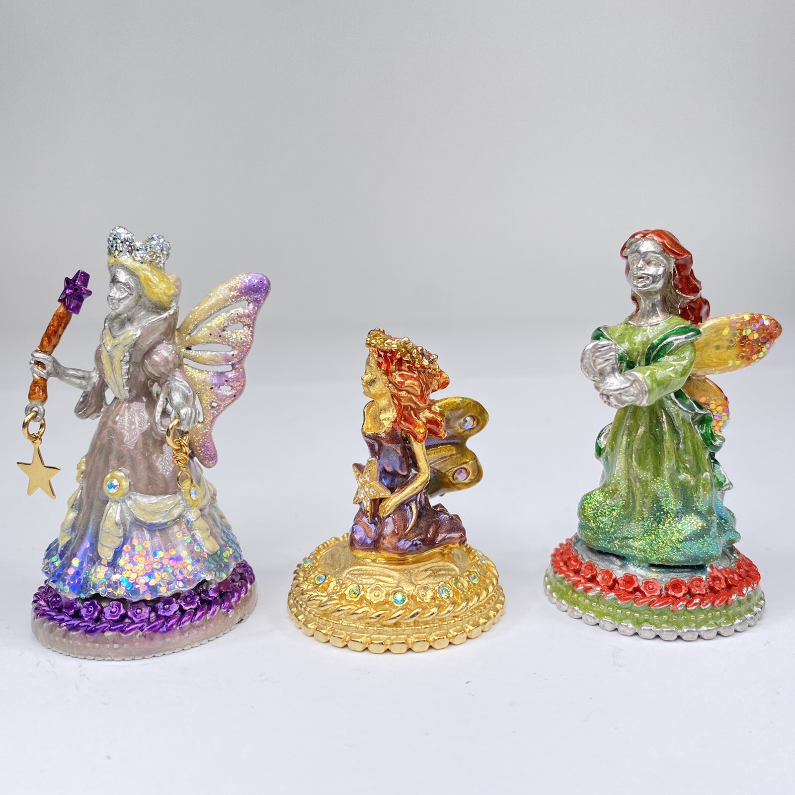 KIRKS FOLLY VINTAGE FAIRY FIGURINE PAPERWEIGHTS 3” RA… Gem
